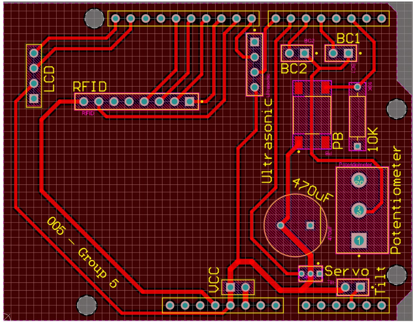 Altium layout of the Arduino-shield circuit board